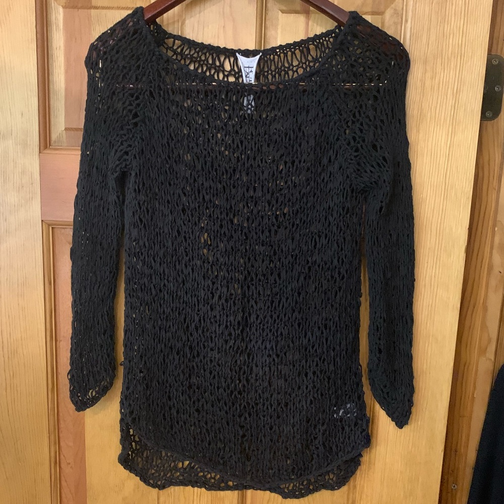 Future Paradise Netted Black Summer Sweater
